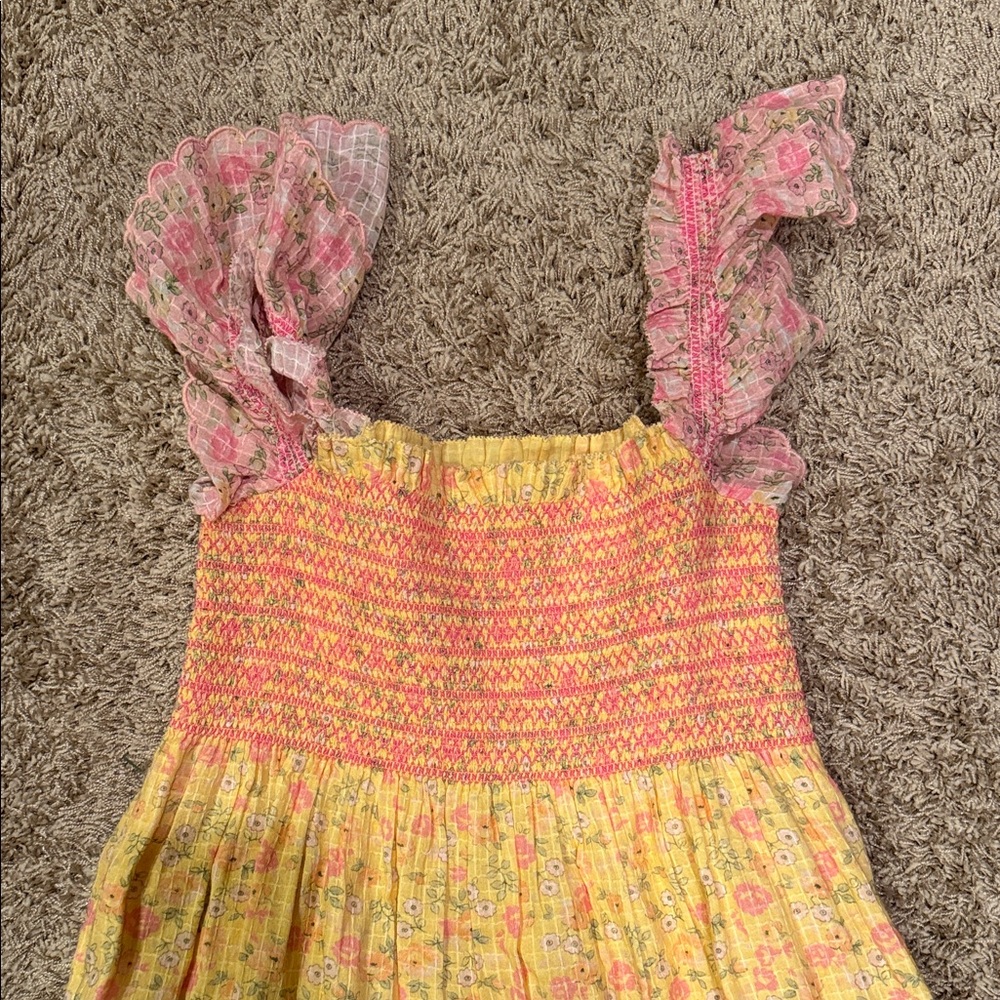 LoveShackFancy Yellow and Pink Maxi Dress - Picture 2 of 6